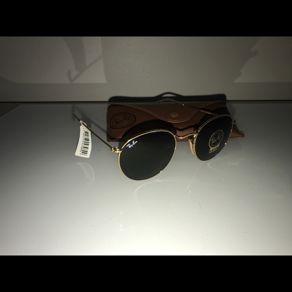 Ray-Ban black and gold round G-15 RB3447 50mm